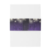 Lila String Lights Rustic Wood Boho Barn Wedding Einladungsbanderole (Rückseitenbeispiel)