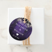 Lila String Lights Rustic Wood Boho Barn Wedding Geschenkanhänger (Beispiel)