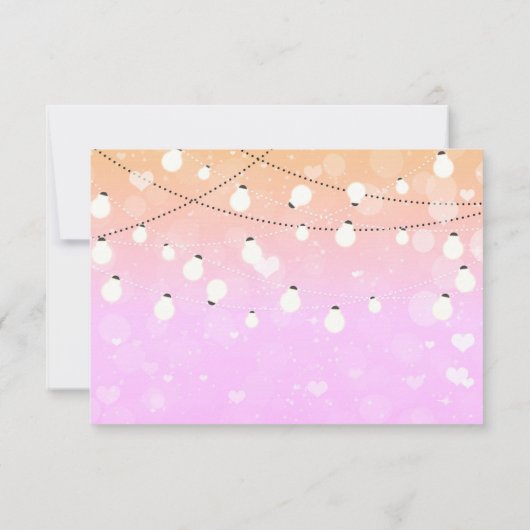 Lila String Lights Sparkle Party RSVP Card (Rückseite)