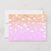 Lila String Lights Sparkle Party RSVP Card Karte (Rückseite)