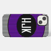 LILA STRIP & Monogramm-Gehäuse iPhone Hülle (Rückseite (Horizontal))