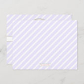 Lila Stripe Baby Duschempfehlung für Mama Hinweiskarte (Vorne/Hinten)
