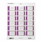Lila Stripe ChocolateBrown Wedding Address Label Adressaufkleber (Vorne)