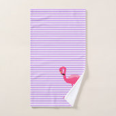 LILA STRIPE FLAMINGO BADEZIMMER TOWEL SET (Handtuch)