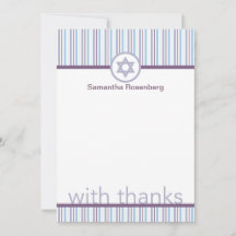 Lila Stripes Bat Mitzvah Vielen Dank