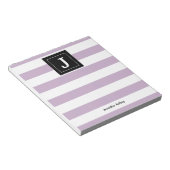 Lila Stripes für Monogram Notepad, schwarz Notizblock (angewinkelt)
