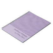 Lila Stripes Muster Personalisiertes Notebook Notizblock (Linke Seite)