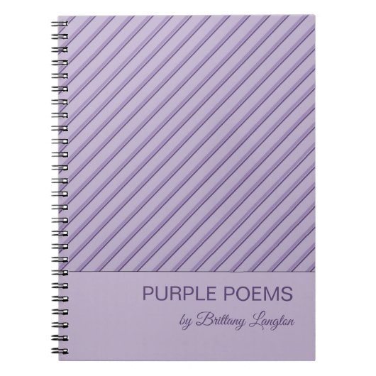 Lila Stripes Muster Personalisiertes Notebook Notizblock (Vorderseite)