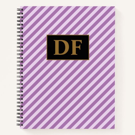 Lila Striptester-Notebook mit benutzerdefinierten Notizblock (Vorderseite)