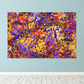 Lila Strohhalm Spritzer Abstrakt Leinwanddruck (Insitu (Holzboden))