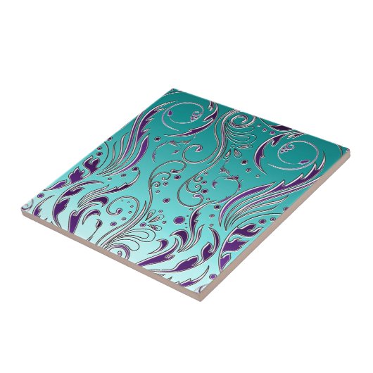 Lila Strudel des Türkises Fliese (Seite)