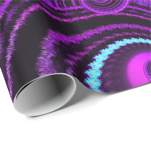 Lila Strudel-Fraktal-Kunst-Muster Geschenkpapier (Rolleneckpunkt)