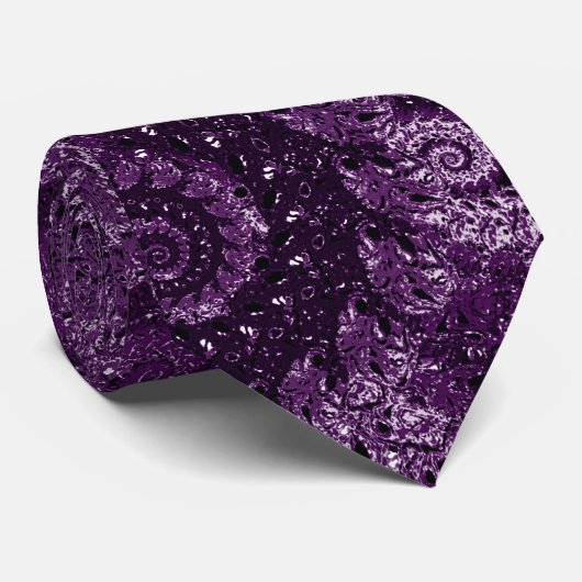 Lila Strudel-Fraktal-Muster Krawatte (Gerollt)