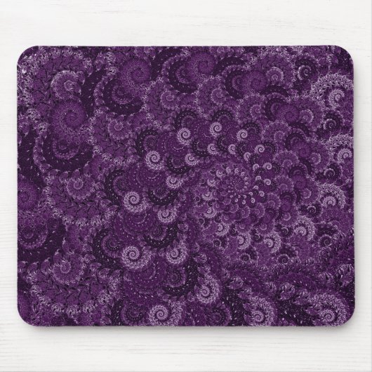 Lila Strudel-Fraktal-Muster Mousepad (Vorne)