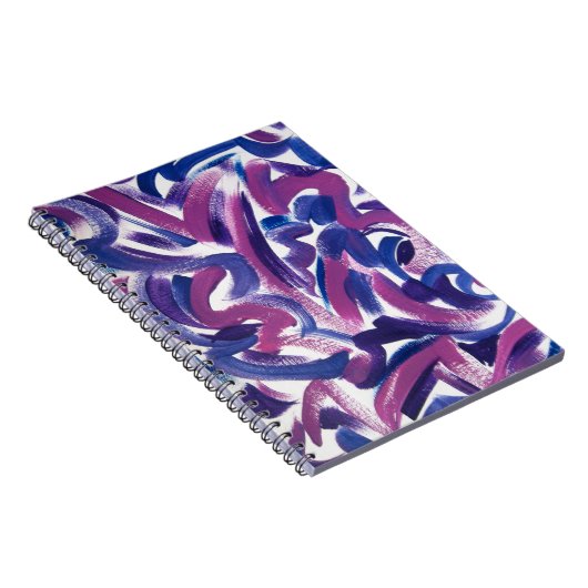 Lila Strudel-Hand gemalte abstrakte Brushstrokes Notizblock (Rechte Seite)