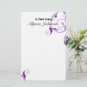 Lila Strudel-personalisiertes stationäres Briefpapier (Stehend Vorderseite)