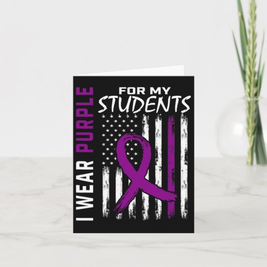 Lila Studierende Special Ed Teacher Epilepsy Aware Karte (Vorderseite)
