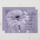 Lila, stumpfe Daisy Wedding Save the Date (Vorne/Hinten)