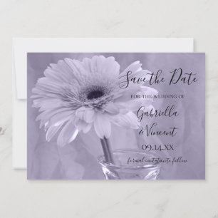 Lila, stumpfe Daisy Wedding Save the Date