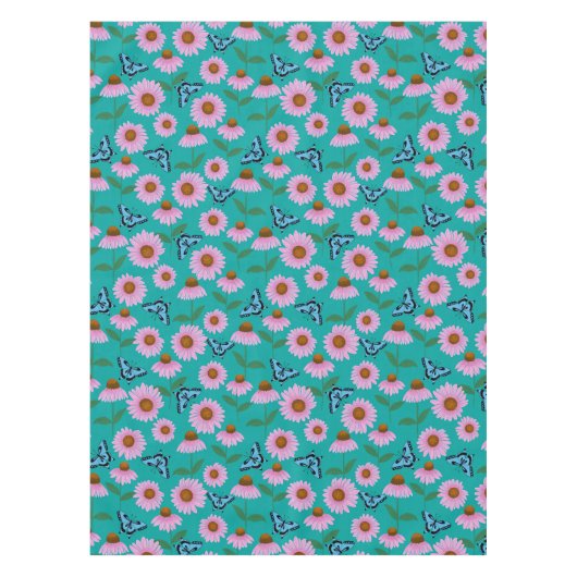 Lila Stützen und Schmetterlingsmuster Tischdecke (Vorderseite)