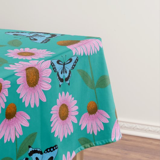 Lila Stützen und Schmetterlingsmuster Tischdecke (Beispiel)