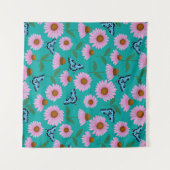 Lila Stützen und Schmetterlingsmuster Wandteppich (Vorderseite (Horizontal))