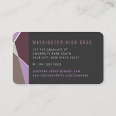 Lila Stylish Geometric Lines Mod Foto Graduate Telefonnummerkarte (Rückseite)
