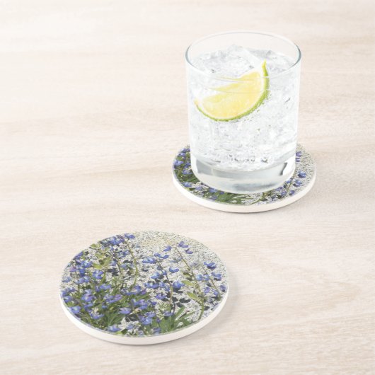 Lila subalpine Lupine Getränkeuntersetzer (Seite)