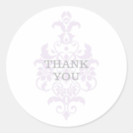 Lila subtile Damask Danke Stickers