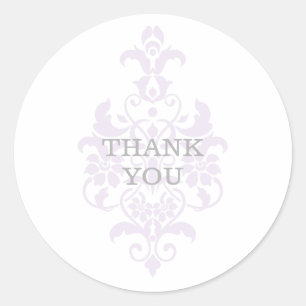 Lila subtile Damask Danke Stickers