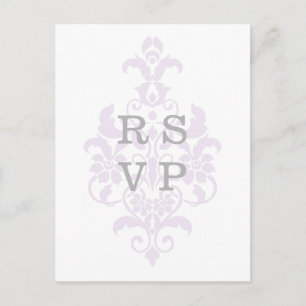 Lila, subtile Damask Hochzeitskarte UAWG Postkarte