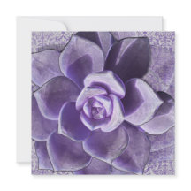 Lila Succulents-Brautparty-Einladung