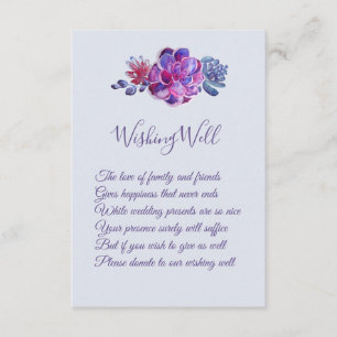 Lila Succulents Hochzeitskarten Begleitkarte