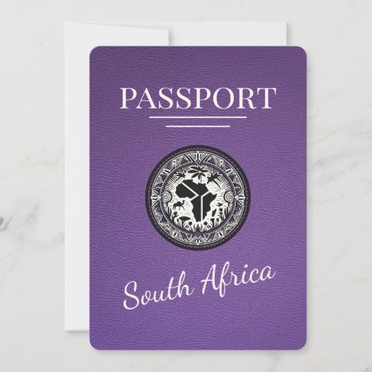 Lila Südafrikanischer Pass Save The Date (Vorderseite)