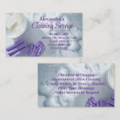 Lila Suds Elegantes Reinigungsservice Visitenkarte (Vorne/Hinten)