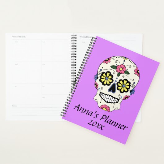 Lila Sugar Skull Personalisiert Planner Notebook Planer (Anzeige)