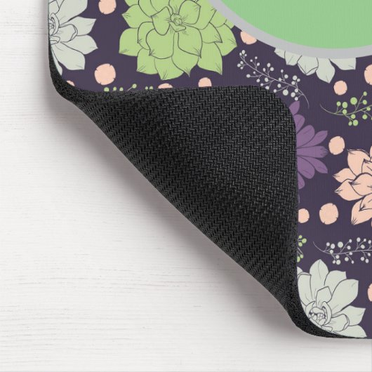 Lila sukkuläres Monogramm-Skript Mousepad (Ecke)