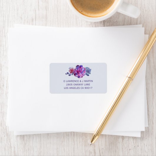 Lila Sukkuläres Wasser Adressaufkleber (Insitu)