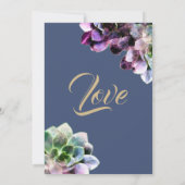 Lila Sukkulente Elegantes Brautparty Einladung (Rückseite)