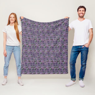 Lila Sukkulente Fleecedecke