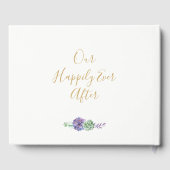 Lila Sukkulente für Hochzeitsgäste buchen Gästebuch (Rückseite)