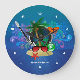 Lila Summer Club Beach House Große Wanduhr