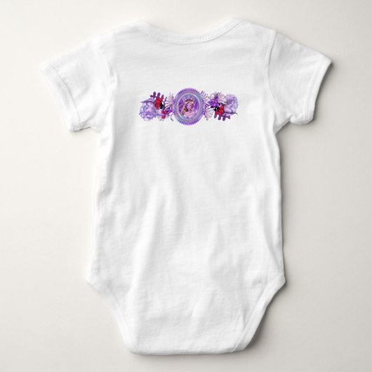 Lila Sun Fairy Baby Bodysuit Baby Strampler (Rückseite)