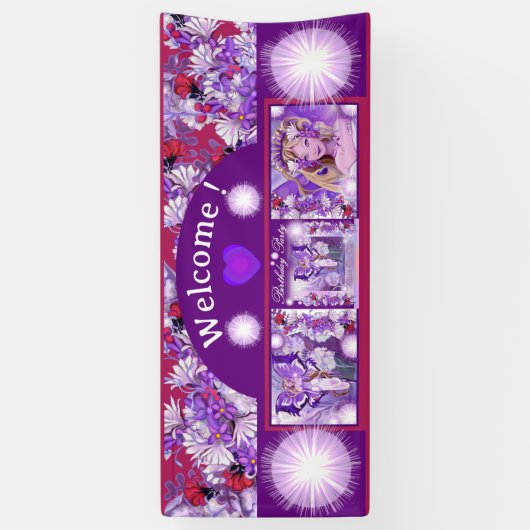Lila Sun Fairy Banner (Vertikal)