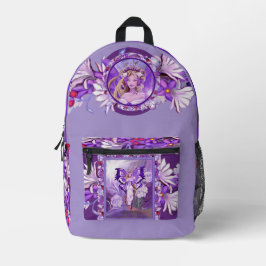 Lila Sun Fairy Bedruckter Rucksack