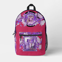 Lila Sun Fairy Bedruckter Rucksack