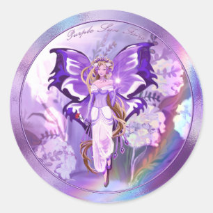 Lila Sun Fairy Classic Round Sticker