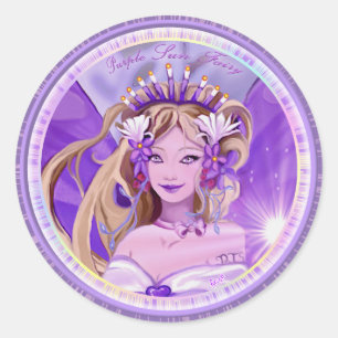 Lila Sun Fairy Classic Round Sticker