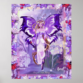 Lila Sun Fairy Foto drucken Poster