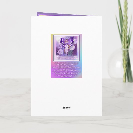 Lila Sun Fairy Geburtstagkarte Dankeskarte (Rückseite)